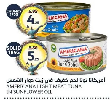 Americana light meat tuna in sunflower oil.