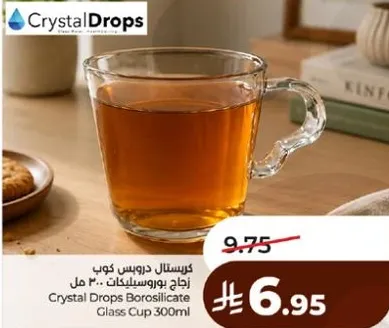 Crystal Drops Borosilicate Glass Cup 300ml