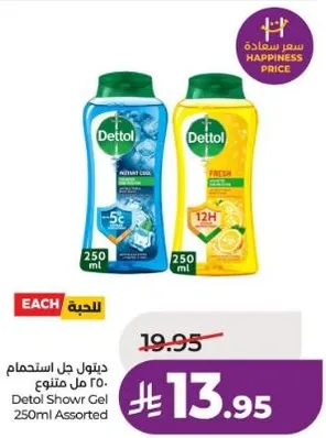 Dettol Shower Gel 250ml Assorted