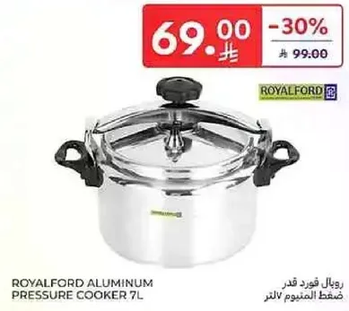Royalford Aluminum Pressure Cooker 7L