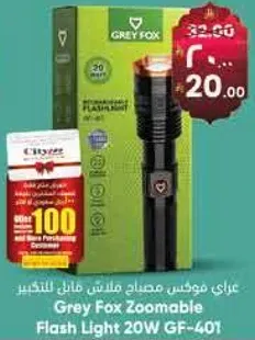 Grey Fox Zoomable Flash Light 20W GF-401