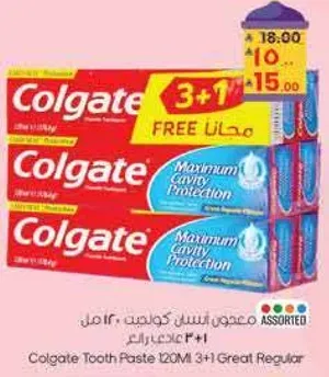 معجون اسنان كولجيت 120 مل 3+1 مجاني