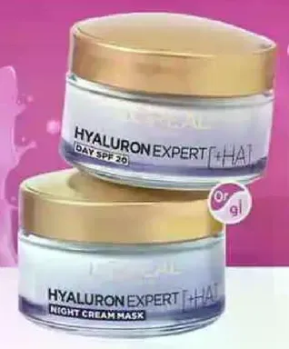 كريم هايالورون الخبير نهار SPF 20 وقناع كريم الليل.