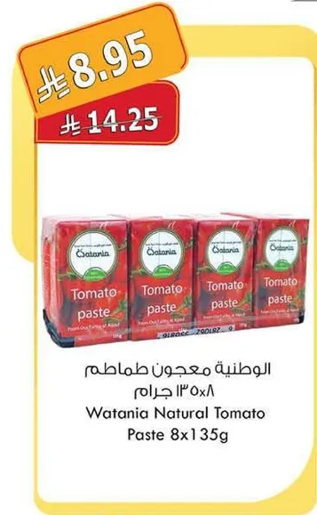 الوطنيه معجون طماطم ٨×١٣٥ جرام