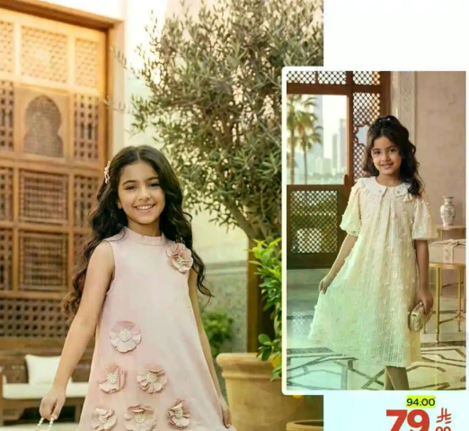 فستان جميل للفتيات بتصميم زهور.