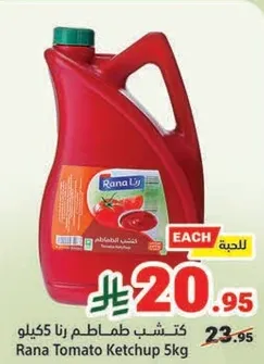 كتشب طماطم رنا 5 كيلو