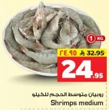 Medium-sized shrimps.