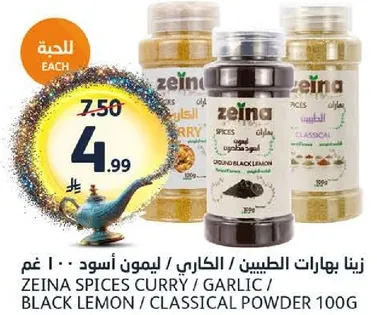 Zeina Spices Curry / Garlic / Black Lemon / Classical Powder 100g