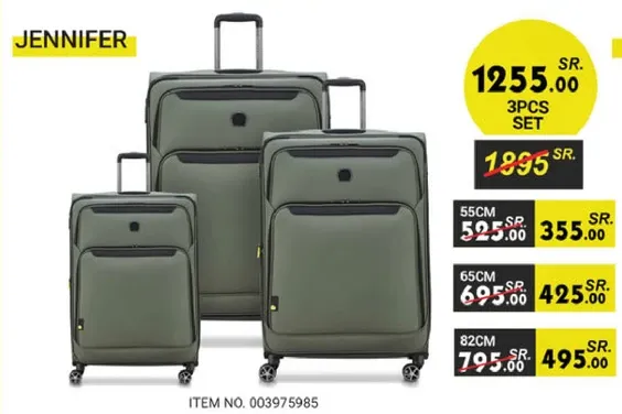 3 pieces luggage set in green color.