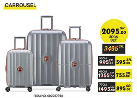 3 pieces luggage set with a stylish design.