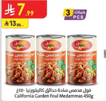 فول مدمس ساده حدايق كاليفورنيا 450غ