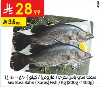 سمك سي باس بحري (كاروس) / كيلو (800 جرام - 1400 جرام)