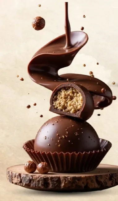 Delicious chocolate truffle with a creamy filling.