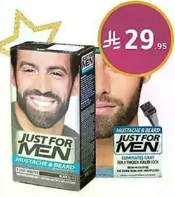Just For Men Mustache & Beard eliminates gray for a thicker fuller look.