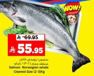 Salmon Norwegian whole Cleaned Size (2-3) Kg